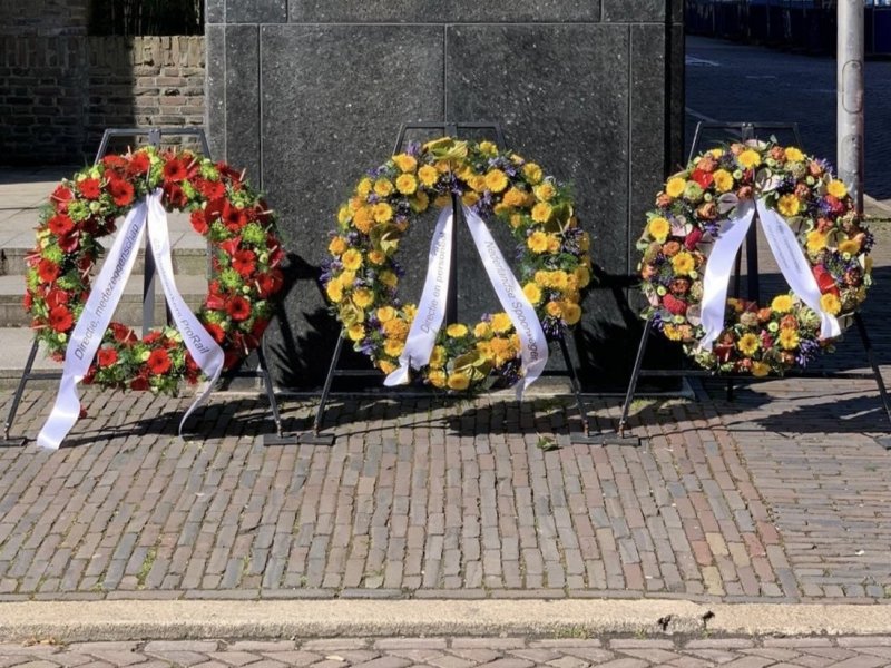 Herdenking van de oorlogsslachtoffers door NS en ProRail. (Foto: NS)