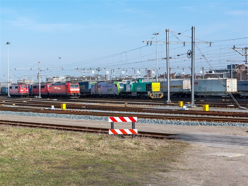 Het aangrenzende rangeerterrein naast station Venlo. (Foto: Rob Dammers)