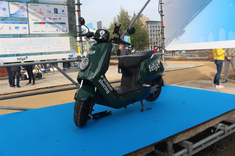 Een e-scooter van Felyx op de Dutch Design week (Foto: )