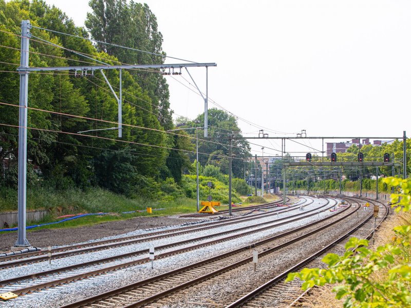 Werkzaamheden Groningen Spoorzone vanuit de lucht