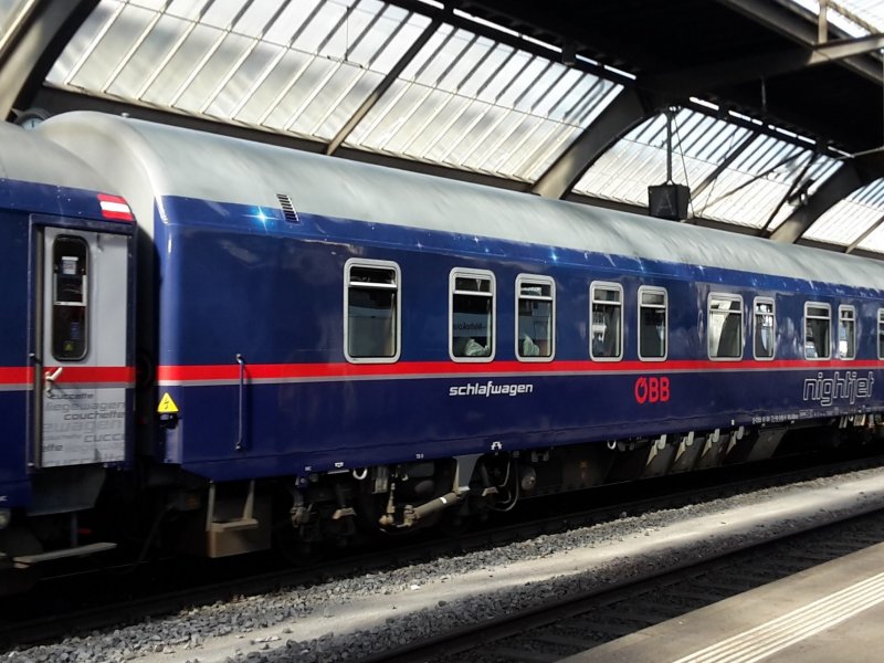 Een slaapwagon van de Oostenrijkse BB, die regelmatig ook rijtuigen verhuurt. (Foto: Onbekend)