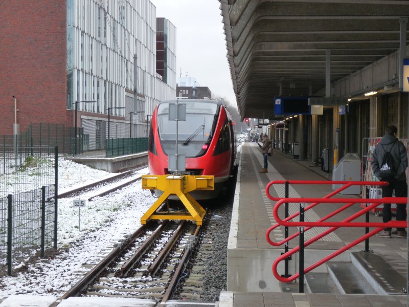 De spoorlijn naar Münster rijdt nu nog niet verder dan Enschede. (Foto: Smiley.Toerist)