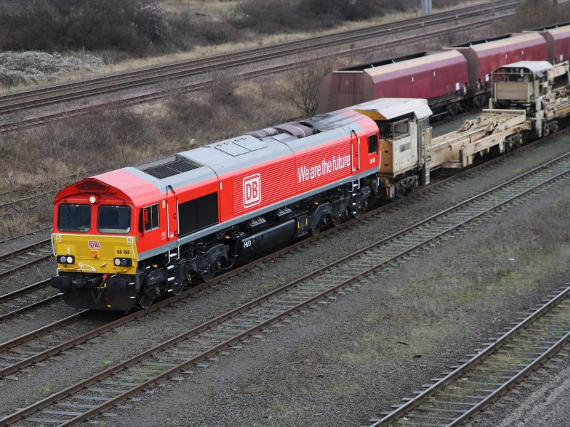 Een Class 66 van de DB Cargo UK in Engeland (Foto: DB Cargo UK)