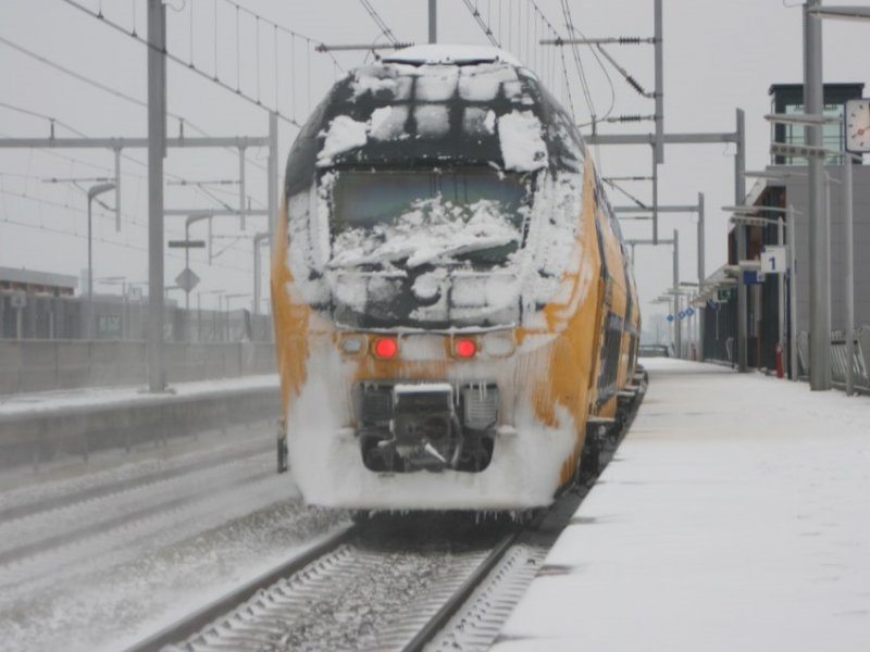 Deze ochtend is er hinder op het spoor vanwege het winterweer. (Foto: Ramon Vasconcellos)