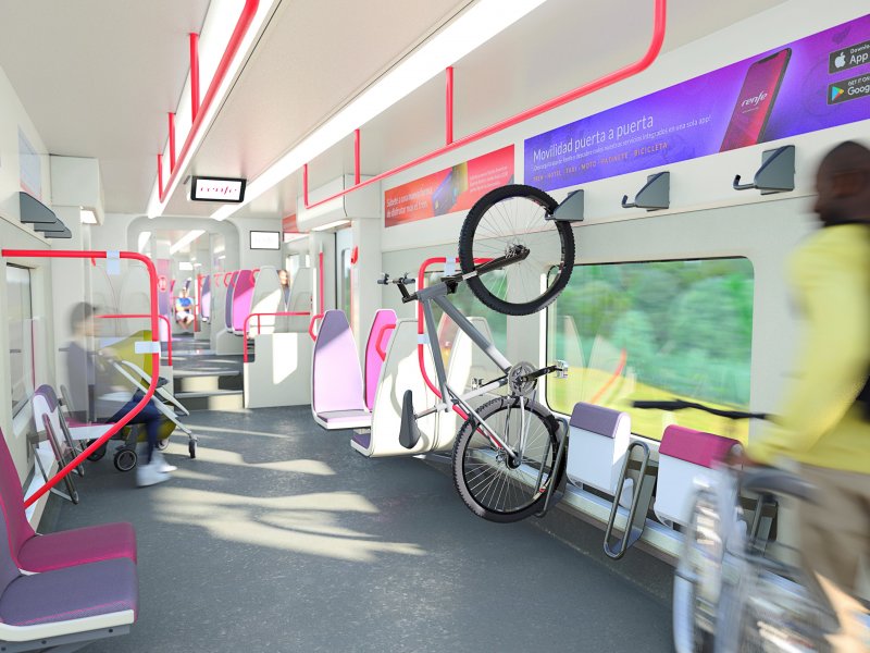 Ook zijn er ruime coupe's voor fietsen (Foto: Alstom)