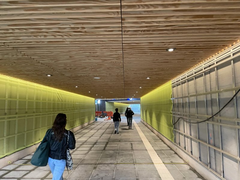 De nieuwe tunnel op Geldermalsen die de komende maanden nog verder wordt afgewerkt (Foto: Luuk van de Griendt )