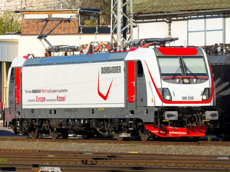 De nieuwe TRAXX-MS3 bij de fabriek in Bombardier in Kassel (Foto: Thomas Naas)
