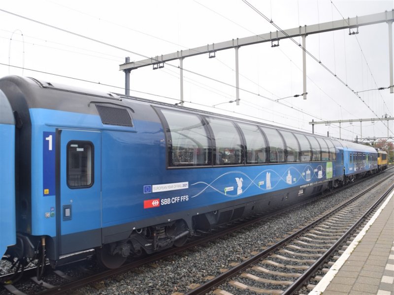 De aankomst van de trein in Hengelo (Foto: Thijs Nuis)