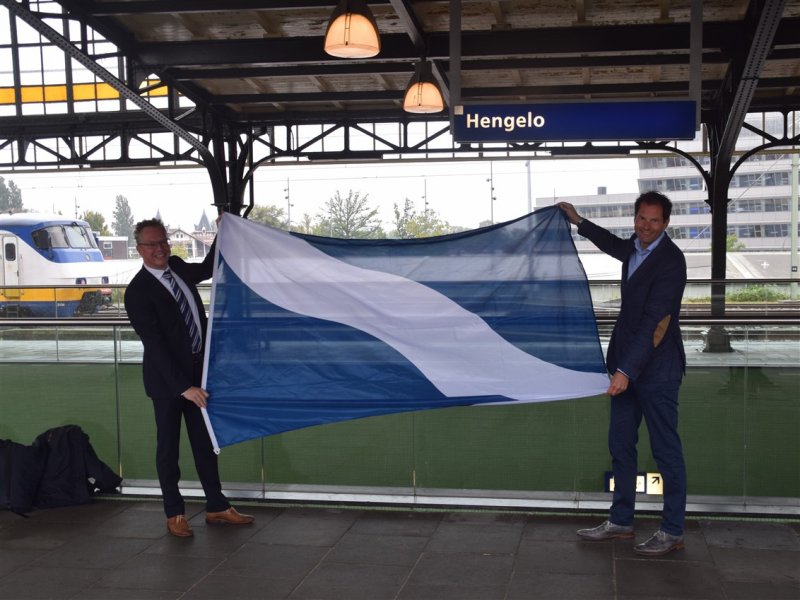 De aankomst van de trein in Hengelo (Foto: Thijs Nuis)