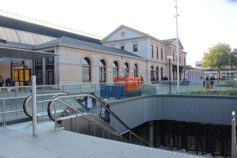 De entree voor naar de nieuwe fietsenstalling (Foto: )