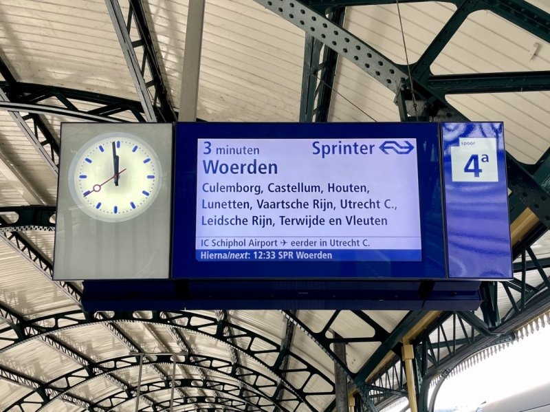 De minutenafteller op station 's-Hertogenbosch (Foto: NS)