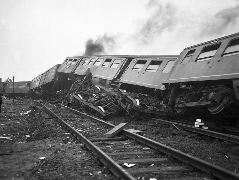 De treinramp die in 1963 plaatsvond waarbij er sprake was van een grote ravage. (Foto: Joop van Bilsen)