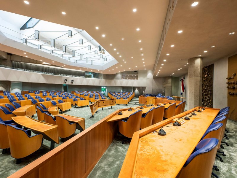 De plenaire zaal van de Tweede Kamer (Foto: Tweede Kamer)