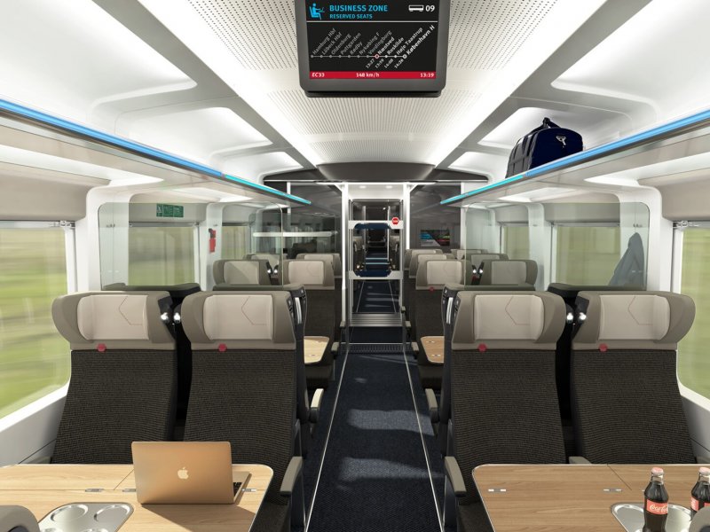 Het toekomstige interieur van de IC3 (Foto: DSB)