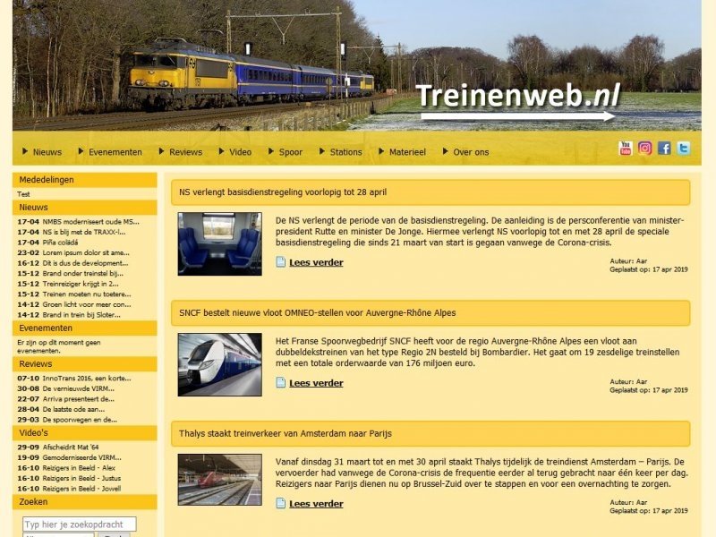 De tweede vormgeving van de website, die meer als een nieuws-website eruit ziet. (Foto: )