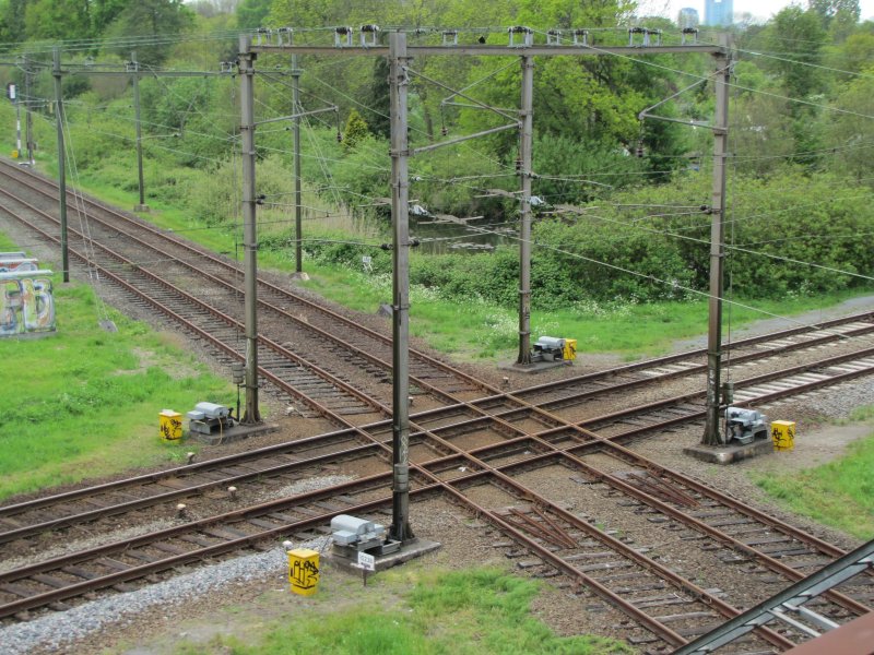 Het spoorkruis bij Utrecht Blauwkapel. (Foto: Sporenplan.nl)