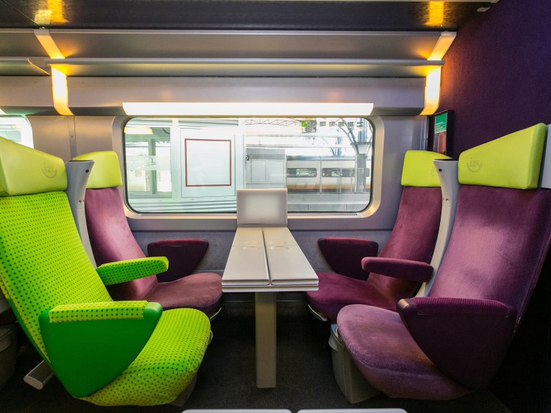 Het interieur van de IZY-trein. (Foto: Patrick Lazic / Thalys)