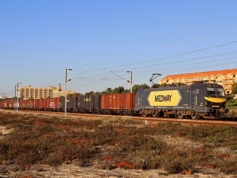 Een trein van Medway bij het Portugese Espinho. (Foto: Super Bock)