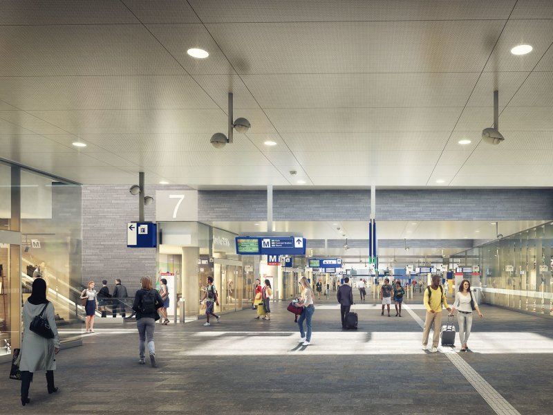 Er is een studie gestart naar een derde treinperron voor station Amsterdam Zuid. (Foto: Zuidasdok)