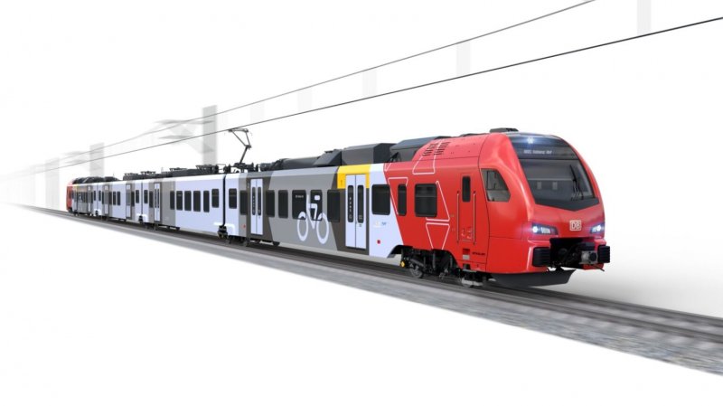 Het model van de Flirt voor de MoselLux concessie. (Foto: Stadler Rail)