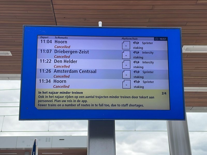 Maandag hinder in Noord-Holland vanwege derde stakingsdag. (Foto: Thomas van de Meer)