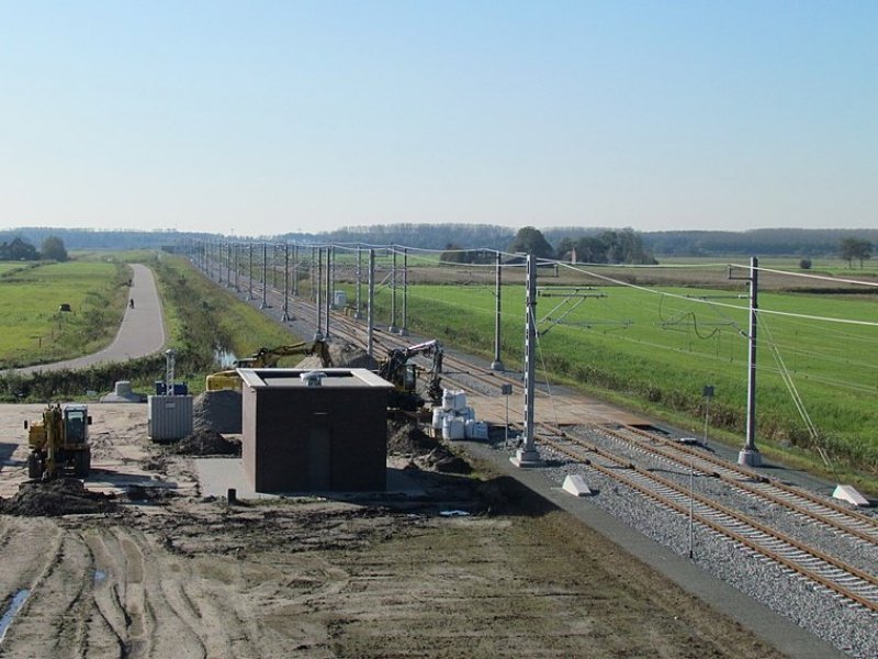 Een archieffoto van de Hanzelijn tussen Lelystad en Zwolle. (Foto: Apdency)