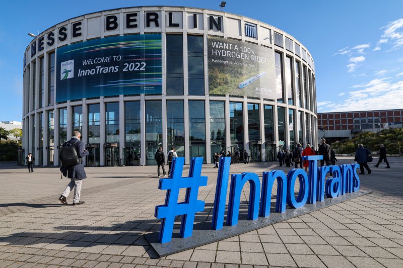 De hoofdentree van het beursgebouw Berlin Messe. (Rechten: Berlin Messe)