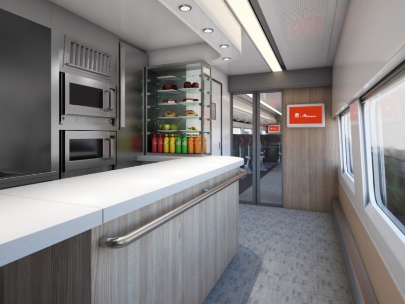 In de intercity zal ook een restauratie komen. (Foto: CAF)