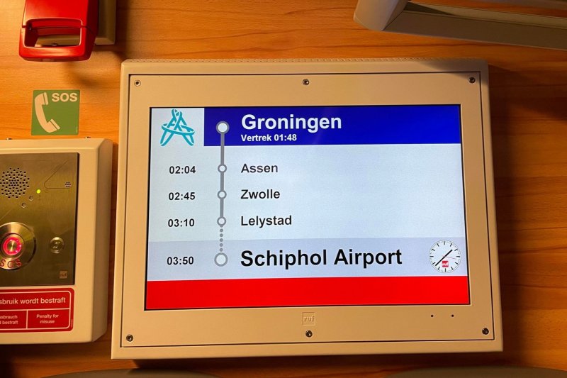 De aankomsttijden van een aantal stations (Foto: Thomas van der Meer)