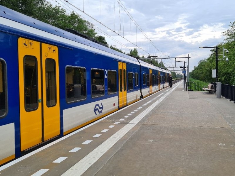 De FLIRT Sprinter van NS doet dit station aan. (Foto: Treinenweb.nl)