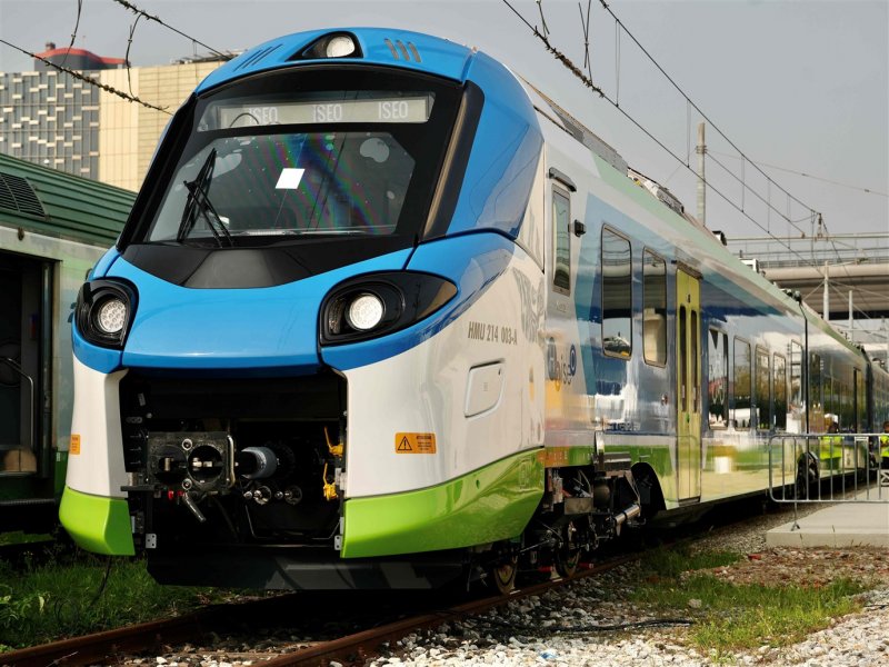 De waterstofvariant van de Coradia Stream werd in Itali op de EXPO Ferroviaria 2023 gepresenteerd. (Foto: Alstom / Quasar Group)