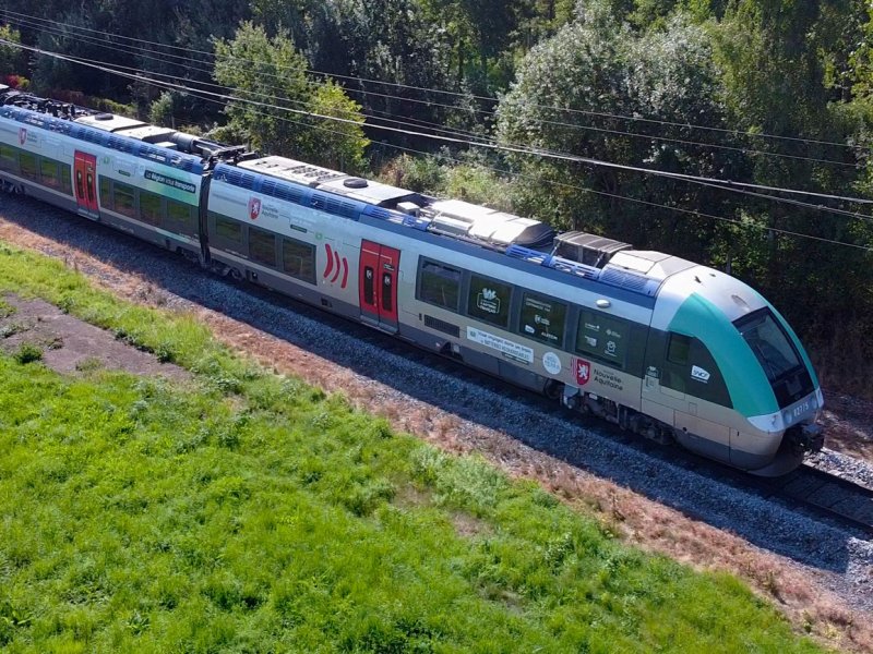 Het aangepaste AGC-treinstel van de SNCF. (Foto: Alstom)