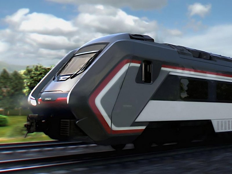 Het model van de EuroMasaccio van Hitachi Rail. (Foto: Hitachi Rail)