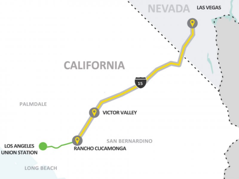 De route waar de nieuwe Amerikaanse HSL-traject zal lopen. (Foto: Brightline )