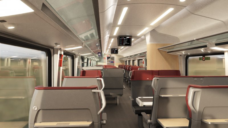 De eerste klasse is voorzien van een twee bij één opstelling met ruime zitplaatsen. (Rechten: ÖBB)