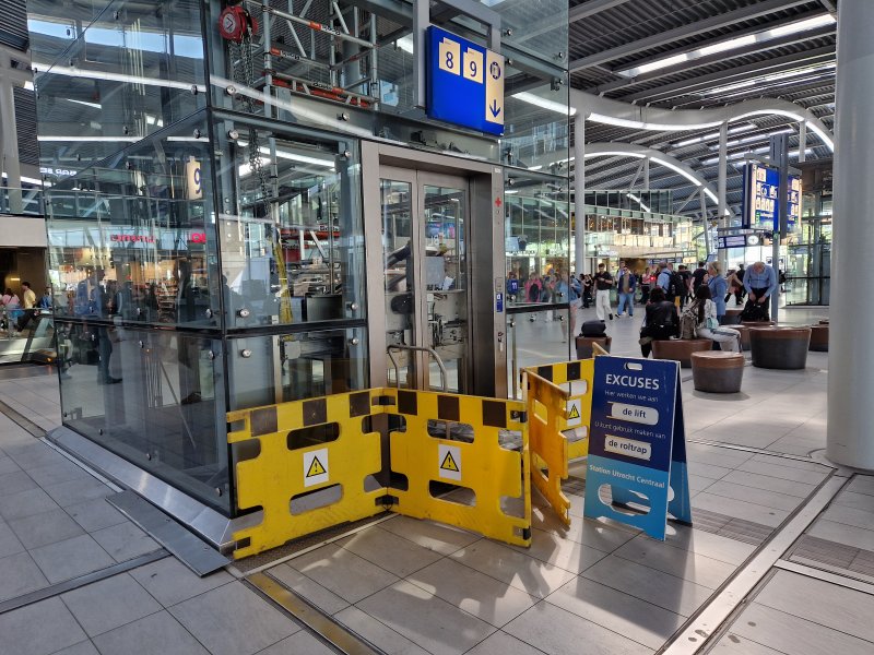 Is er een lift buiten gebruik? Dan kan je dit nu ook in de NS-app vinden. (Foto: Treinenweb)