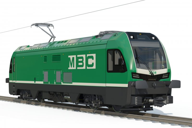 De smalspoor-locomotief die MBC bij Stadler besteld heeft. (Foto: Stadler Rail)