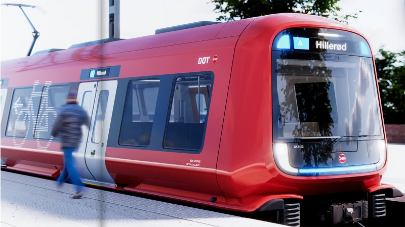 De treinen op de Deense S-Bahn zullen een heel bijzonder metro-achtig uiterlijk krijgen. (Foto: Siemens / Stadler Rail)