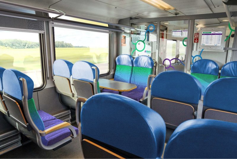 De stiltezone, waarbij de klapdeur zorgt voor de nodige stilte. (Rechten: Stadler / Arriva Nederland)