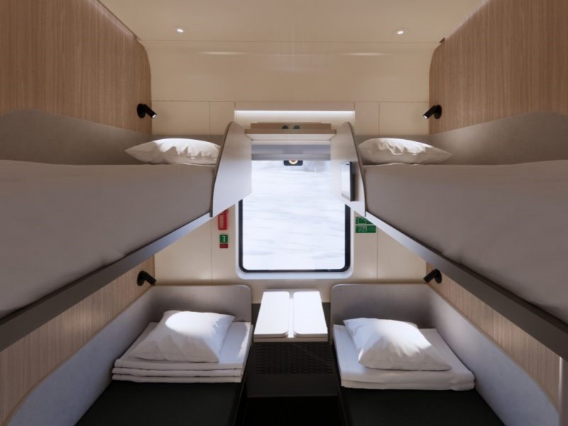 Een gezinscoup� als slaapcabine. (Foto: Trafikverket)