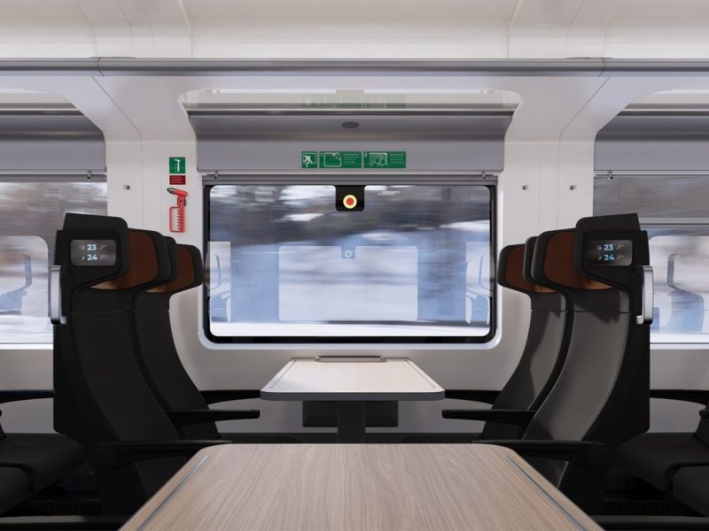 Het reguliere zitplaatsgedeelte. (Foto: Trafikverket)