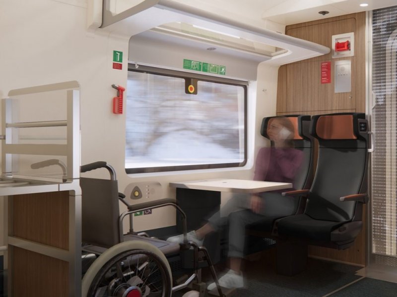 De speciale plaatsen voor mensen met een mobiliteitsbeperking. (Foto: Trafikverket)