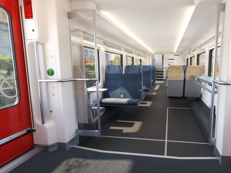 De trein is net als alle andere moderne treinen gelijkvloers. (Foto: SBB / Siemens Mobility)