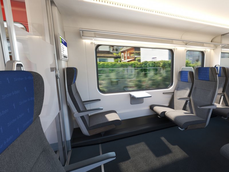 De eerste klasse coup� in de toekomstige trein. (Foto: SBB / Siemens Mobility)