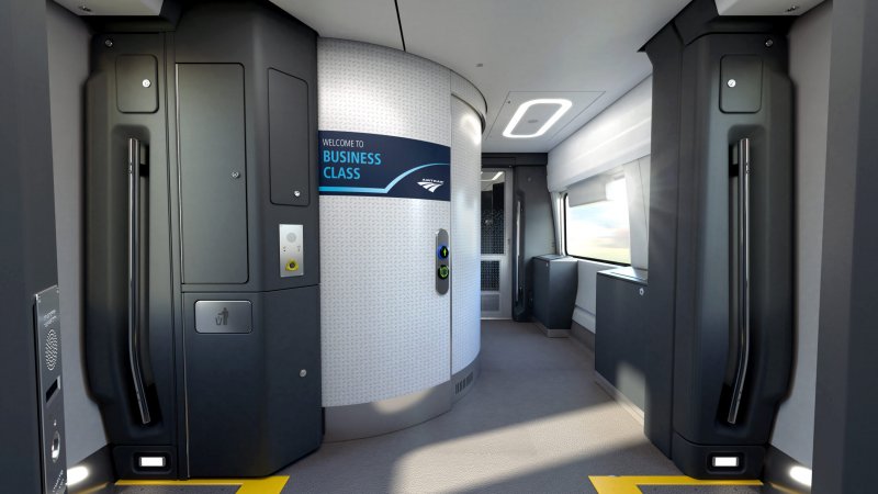 Ook komt er een gelijkvloers toilet in de trein die geschikt is voor mensen met een mobiele beperking. (Rechten: Amtrak)