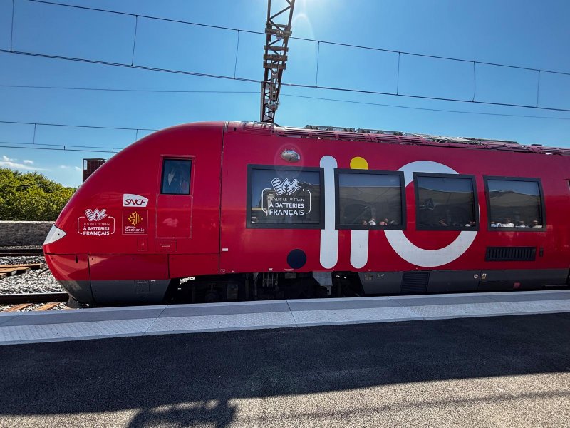 De batterijtrein die op de Franse sporen rijdt. (Foto: ALSTOM SA 2026 - Fabienne Boccard)