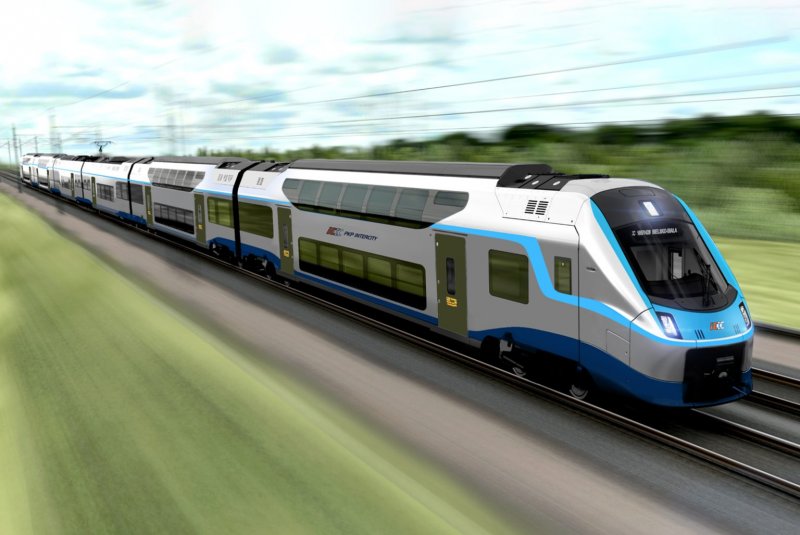 Het onlangs gepresenteerde design van de nieuwe Coradia Stream voor het Poolse PKP. (Foto: Alstom SA)