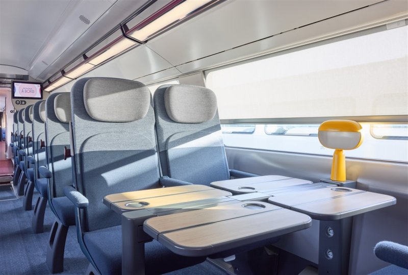 De zitplaatsen in de tweede klas van de nieuwe TGV M. (Rechten: SNCF / InOui)